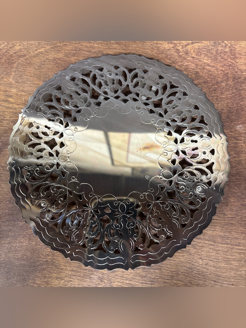 Vintage William Adams Decorative Metal Filigree Footed Tray